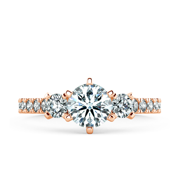 Nhẫn đính hôn Threestone đai tấm NCH3201 2